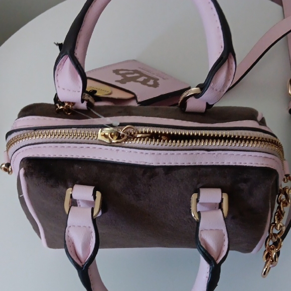 Juicy Couture Classic Scottie Dogs Pink and Brown Mini Satchel - Picture 8 of 10